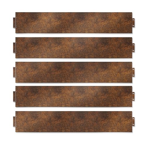 UISEBRT Bordure de pelouse en métal galvanisé - 100 x 15/18 cm - Corten - Longueur 20 m - Hauteur 15 cm