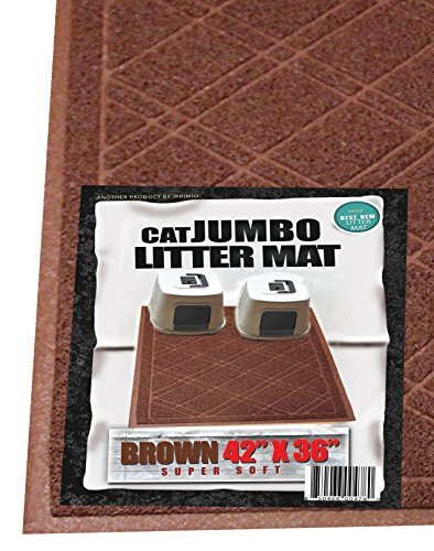 Iprimio Cat Litter Box Mat 42x36 Brown Cat Litter Trapping