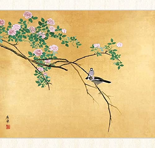 Amazon.co.jp: 日本の名画 円山応挙 薔薇文鳥（ばらぶんちょう） F8