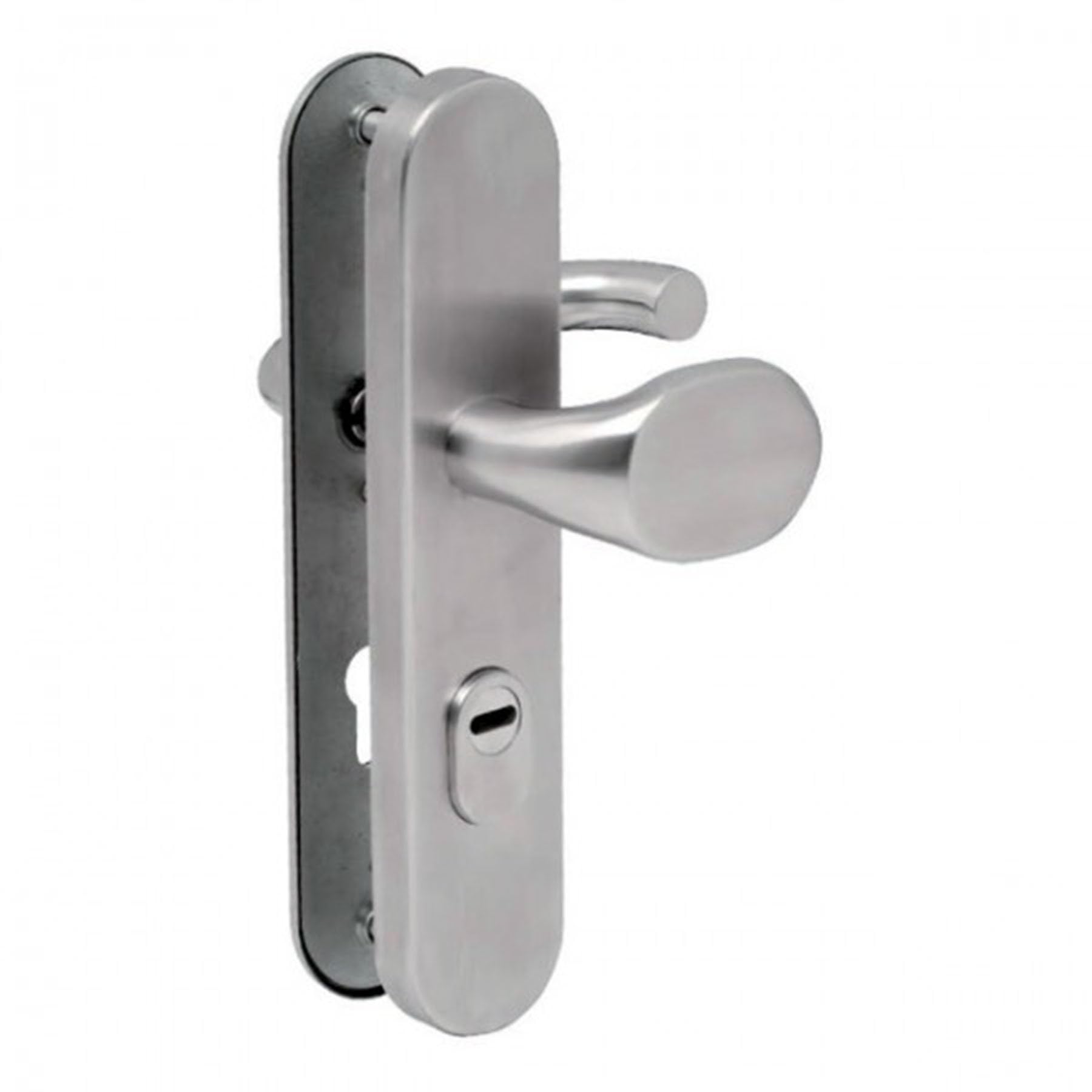 ToniTec Haustür Schutz-Wechselgarnitur 72mm U-Form Edelstahl mit Zylinderabdeckung