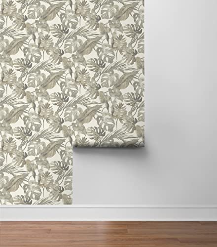 Image of Tommy Bahama - Peel and Stick Wallpaper, Tropical Wallpaper for Bedroom, Powder Room, Kitchen, Vinyl, 30.75 Sq Ft Coverage (Falling Fronds Collection, Dusk)