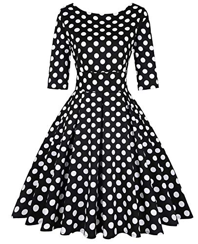 Image of MINTLIMIT Women's 1950s Retro Vintage Cocktail Party 3 /4 Sleeve Swing Dress