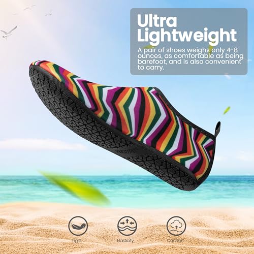 Image of SEEKWAY Water Shoes Women Men Adult Quick-Dry Aqua Socks Barefoot Non Slip for Beach Swim River Pool Lake surf Black SK002(U)