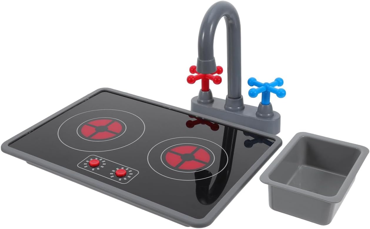 3pcs Pretend Play Kitchen Appliances Set for Kids, Simulation Stove with Realistic Sound and Light, Mini Kitchen Play Toy for Toddlers at Home Or Outdoor