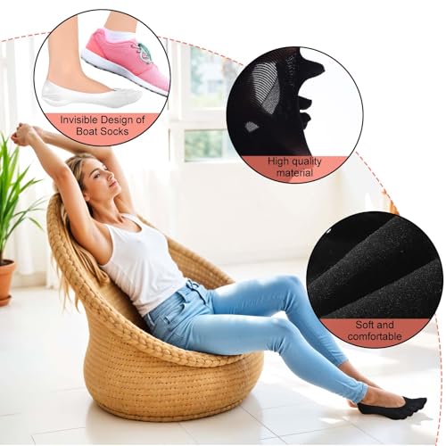 4 Pairs Orthopedic Toe Compression Socks, Toe Separator Socks for Women Soft Align Toe Socks for Bunion, Low Cut Liner Five Finger Socks for Women Size 6-9 (Black)2