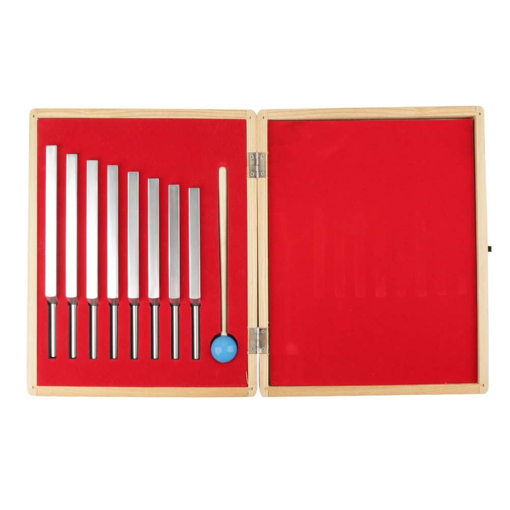 Tenedor de afinación, herramienta de instrumentos de aluminio, juego de horquilla médica, juego de herramientas de terapia de vibración de aluminio, paquete de 9