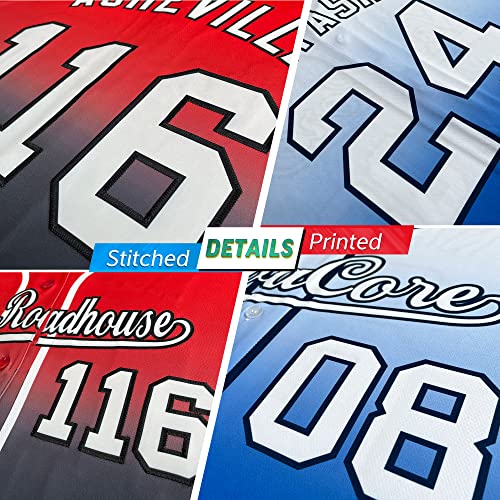 Custom Gradient Baseball Jersey Hip Hop Button Down Shirts Stitched Personalized Name Number For Men Women Youth #TOP2