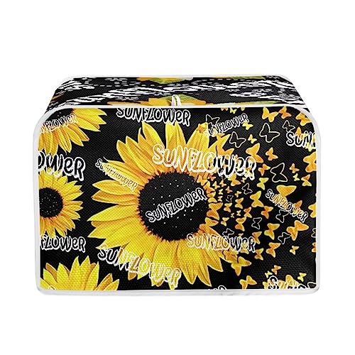 JSLXYYBQ Sunflower Butterfly Print Kitchen Toaster Appliance Bread Maker Cover Oven Dust Protection