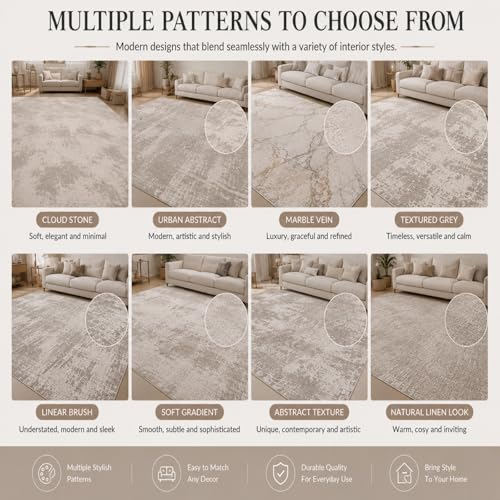 Tapis moderne imperméable et antidérapant aspect marbre 150 x 200 cm - 6