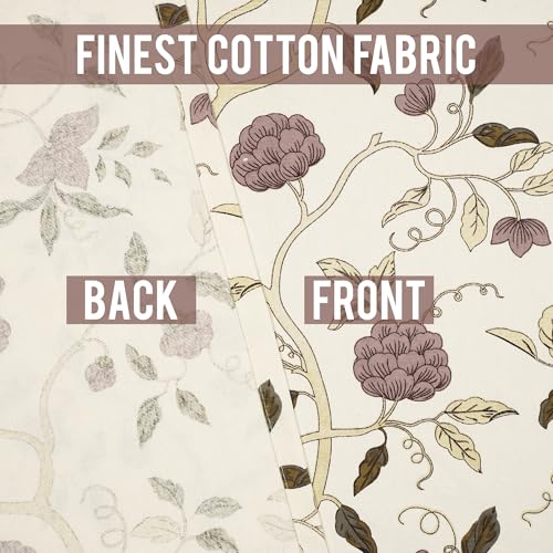 Image of Story@Home Cotton Curtain | Window Curtains 5 Feet Long Set of 2 | Floral Printed | Bohemian Curtain | Room Darkening Curtains for Living Room | (116 X 152 Cm, Beige & Brown)