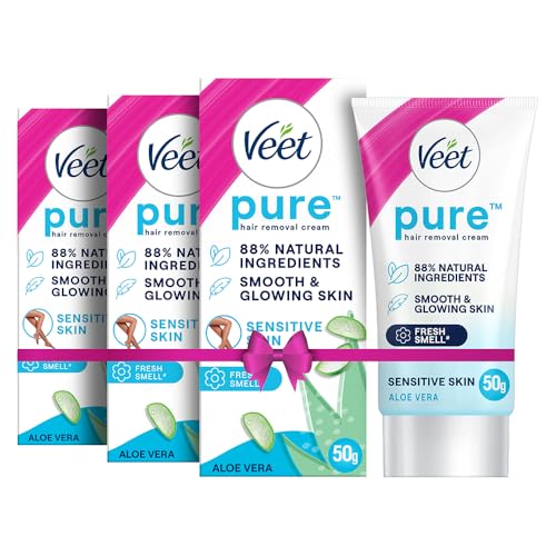 Veet Pure Hair Removal Cream for Women For Sensitive Skin - 50g Pack Of 3 (B0D84DGKJW) Amazon Price History, Amazon Price Tracker