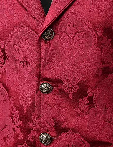 Image of VATPAVE Mens Victorian Suit Vest Steampunk Gothic Waistcoat