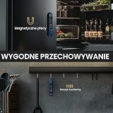DOQAUS Cyfrowy termometr do mięsa, błyskawiczny termometr do żywności z podświetlanym ekranem LCD, składana długa sonda i automatyczne włączanie/wyłączanie, termometr do grilla - Granatowy
