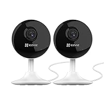 EZVIZ C1C Telecamera da Interno Wifi IP Camera 1080p Grandangolare visione notturna avviso movimento audio ad due vie grandangolare app mobile compatibile con Alexa confezione formato famiglia da 2