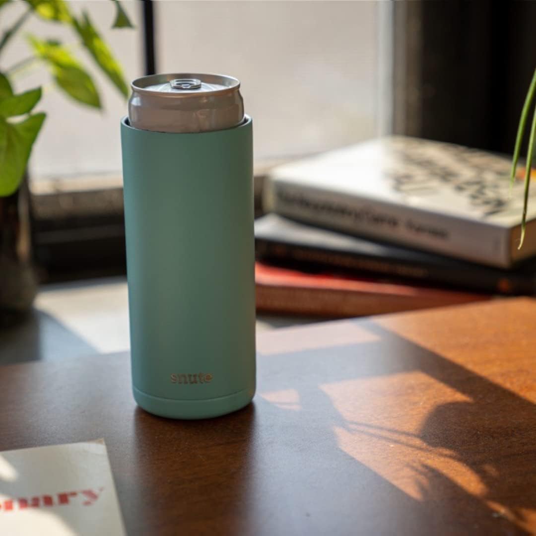 Can Cooler for Beer, Soda, Sparkling Water | Vacuum Insulated Stainless Steel Drink Sleeve Holder for 12oz Can (Teal, Slim) - Image 5