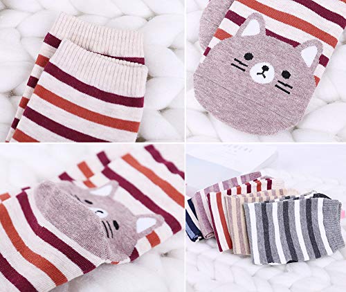 Image of Chalier 5 Pairs Socks for Women, Fun Cat Dog Animal Funny Socks Gifts