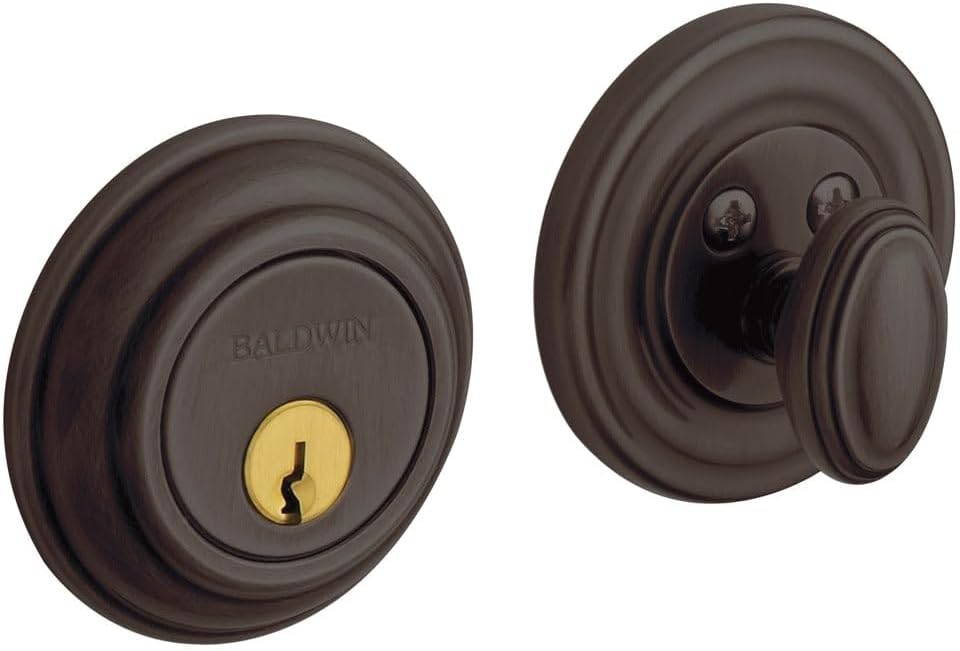 Baldwin Estate 8231.003 Low Profile Traditional Single Cylinder Deadbolt in Lifetime Polished Brass