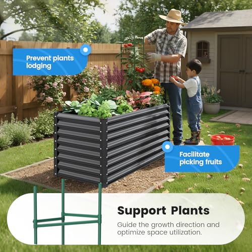 Image of Quictent Galvanized Raised Garden Bed 4x3x1 Ft Metal Planter Box for Vegetables Bottomless for Backyard Dark Grey 2PCS