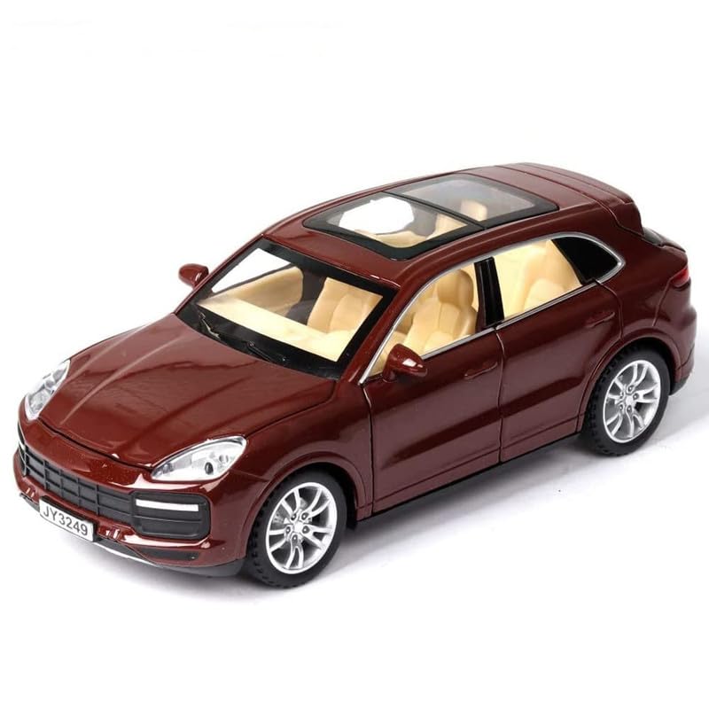 Image of Kids Model 1:32 Caynen Die Cast Metal Car Pull Back Action Opening Doors with Realistic Engine Sound Lights Toy Car Gift for Boys - Multi