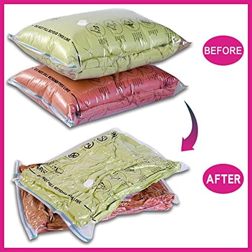 Amazon Brand - Umi Mixed Combo of Premium Vacuum Compression Space Saver Bags with Hand Pump (6 Medium)