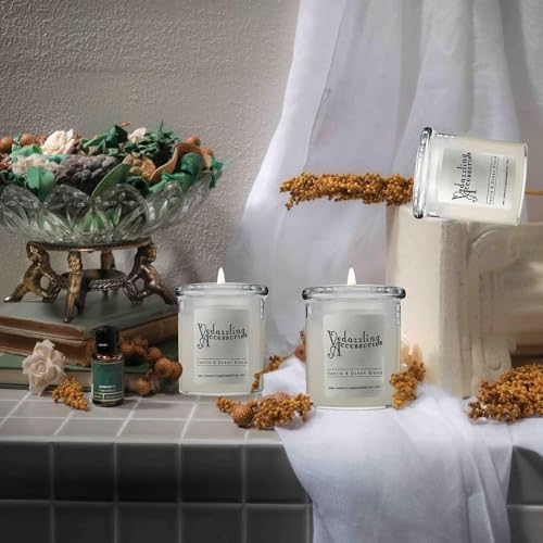 Vedazzling Vanilla and Ocean Soy Wax Candle - 16 oz, Dual Wick, 50 Hour Burn Time, Handpoured in NYC, Paraffin-Free, Eco-Friendly