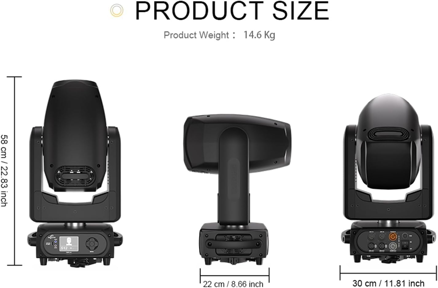 SHEHDS GalaxyJet 300W LED Mouvement Head Light, Beam&GOBO&Wash 3in1, 55000 lx/5m, Effet Prisme 5, Effet Gel, 9 Couleurs, 7 Gobos Rotant, DMX512 pour Fête, KTV, Spectacle de scène