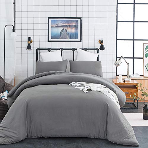 Wellboo Gray Duvet Cover Dark Grey Beding Cover Sets Men Boys Bedding Sets Queen Solid Color Women Adult Teen Full Quilt Cover Durable Lightweight Microfiber Quilts Breathable Health No Insert Wellboo Gray Duvet Cover Dark Grey Beding Cover Sets Men Boys Bedding Sets Queen Solid Color Women Adult Teen Full Quilt Cover Durable Lightweight Microfiber Quilts Breathable Health No Insert