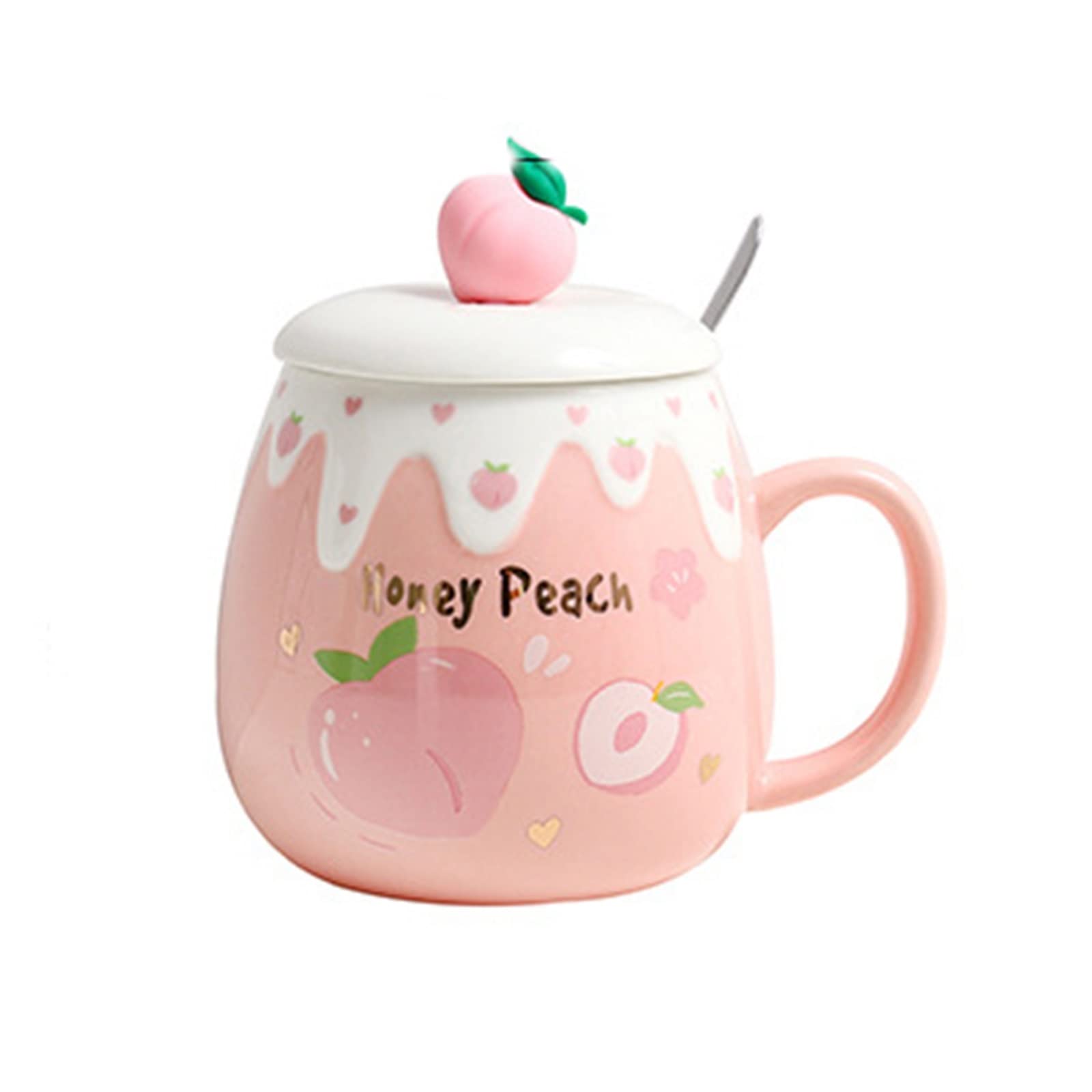 Tasse Tasses 17 oz (500 ml) ménage rose pêche en forme de tasse céramique petit déjeuner lait après-midi service à thé café hommes et femmes usage quotidien