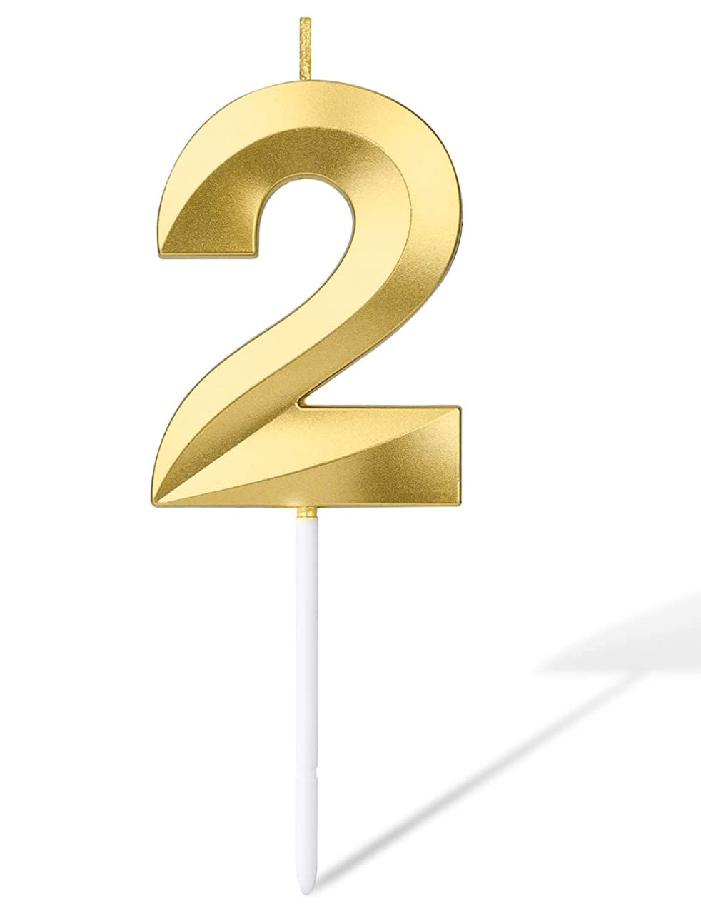 Gold Number 21 Birthday Candle Set - Elegant Cake Decoration -24