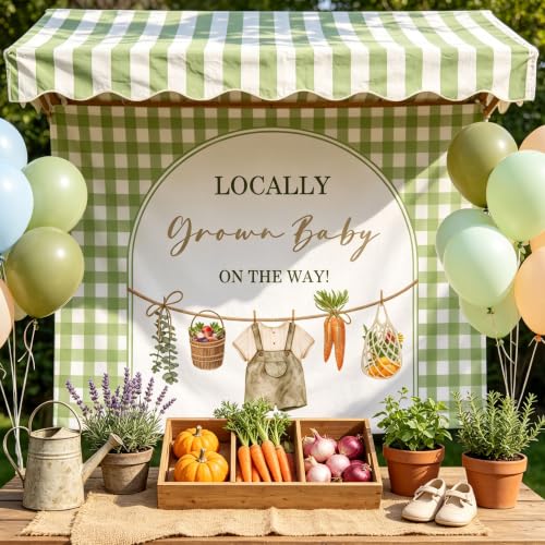 Locally Grown Baby Shower Decor Farmers Market Baby Shower Backdrop Sign