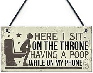 RED OCEAN Shabby Chic Bathroom WC Toilet The Loo Hanging Door Wall Plaque Home Decor Gifts