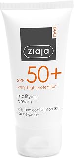 SPF 50+ Crema facial protectora matificante de Ziaja Med