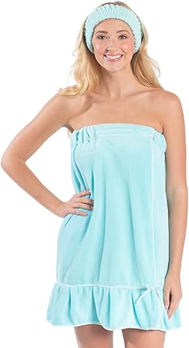 Envoltura de spa - Toalla para mujer - Envoltura de bata de spa para mujer - Pareo de playa - Batas de dama de honor - Aqua