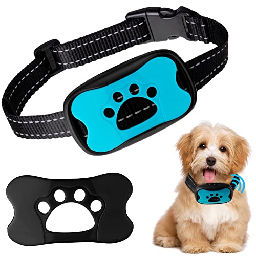 Dog Bark Collar Anti Bark Collar Vibrating Dog Collar With Sound No Barking Training Device Battery Powered No Shock Bark Collar Dog Corrector For Small Medium Large Dogs 5-110Lbs (Blue) #TOP25