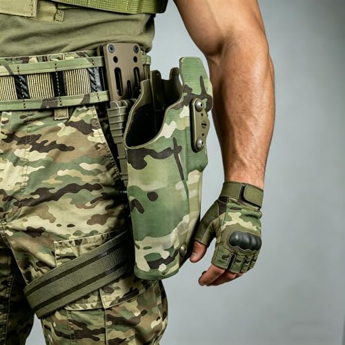Drop Leg Holster Platform with QLS Fork & Receiver, Modular Holster Adapter w/Elastic Anti-Slip Leg Strap, for Police Airsoft Hunting (Army Green) by LThyzszb - Used condition - Image 6