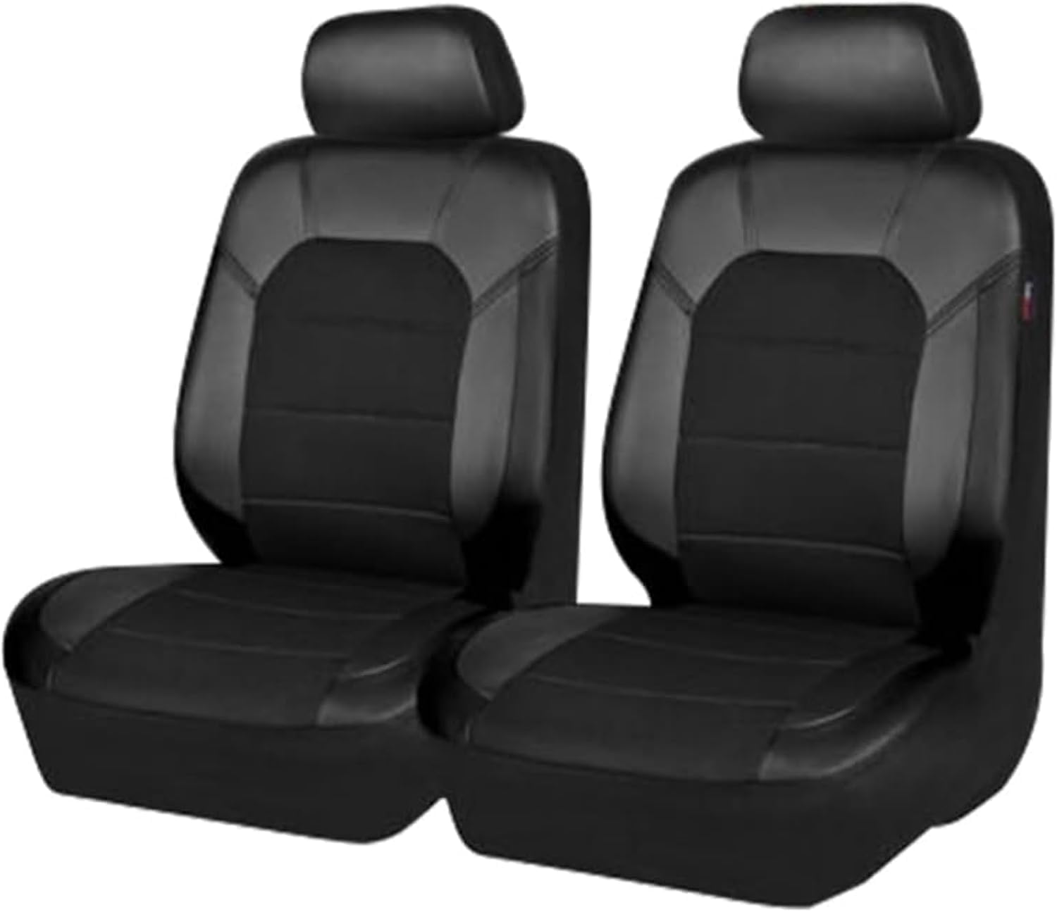 2 Pcs Car Seat Covers for VW Troc SUV 2017-2019 2020 2021 2022 2023 2024-pr, Leather Non-Slip Breathable Durable Washable Front Seat Cover Auto Protective Accessories,A/Black
