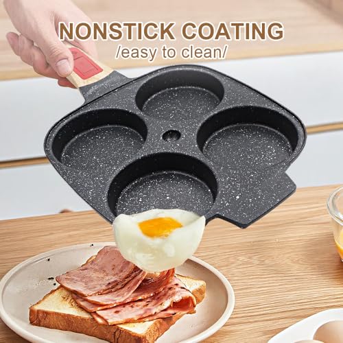 Miniatura 4 de Bobikuke Sartén Tortitas Con Mango Extraíble Y Tapa, Sartén Para Huevos Antiadherente De Aluminio Para Desayuno - Negro