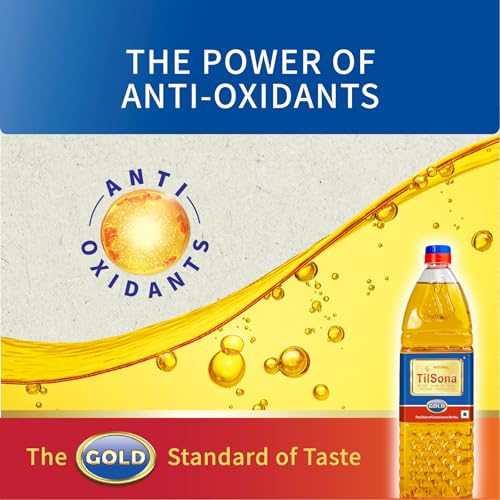 Image of Tilsona Gold Til /Sesame Oil for Cooking 1L | 100% Pure & Natural, No Artificial Flavours or Preservatives | Rich in Antioxidants & Omega-6 | Supports Good Health