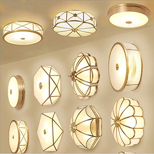 Nowoczesna lampa sufitowa z matowego szkła opalowego, wpuszczana mosiężna lampa LED, 3 tradycyjne oprawy, dekoracyjna lampa wisząca do hotelu, przedpokoju, sypialni, salonu - I