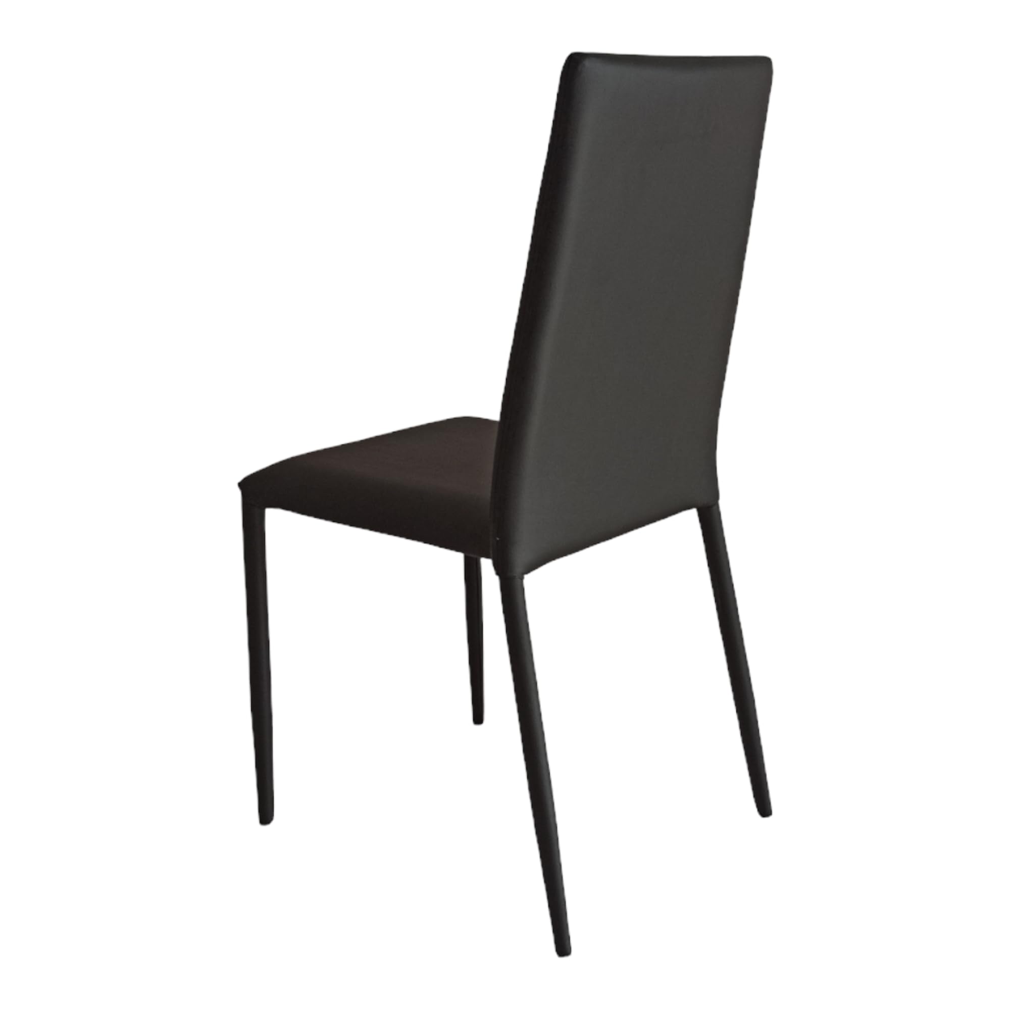 Set 4 Sedie Sala da Pranzo, Sedie Moderne in Ecopelle Lavabile, Sedie Cucina Imbottite con Struttura in Metallo e Gambe Inclinate Antiribaltamento, Impilabile, Montaggio non richiesto (Nero)