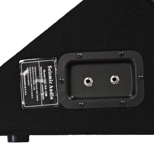 Seismic Audio - Pair Of Passive 10" Wedge Style Floor Monitors - Studio, Stage, Or Floor Use - Pa/Dj Speakers - Bar, Band, Karaoke, Church, Drummer Use #TOP6