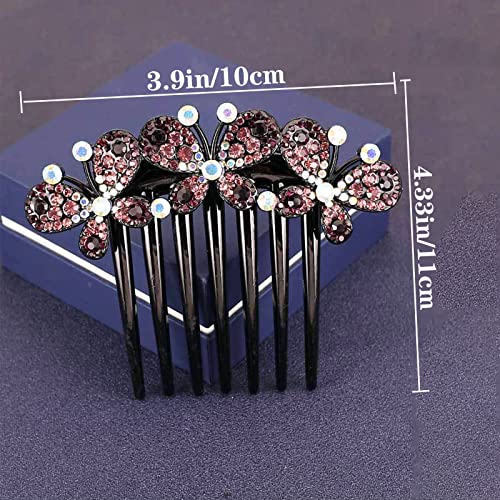 4 Pcs Butterfly Hair Side Comb Womens Girls Rhinestones Flower Hair Combs Pins Hair Accessories Vintage Wedding Headpieces Hair Tools Hair Accessory Wedding Daily Gift For Women And Girls #TOP1