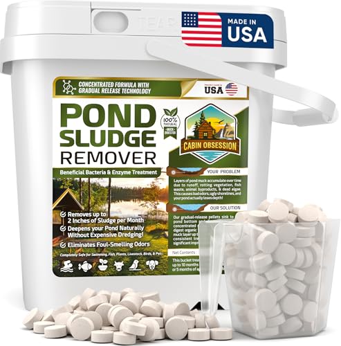 Pond Sludge Remover – 5 Pounds Beneficial Pond Bacteria & Enzyme Treatment - 100% Natural Muck...