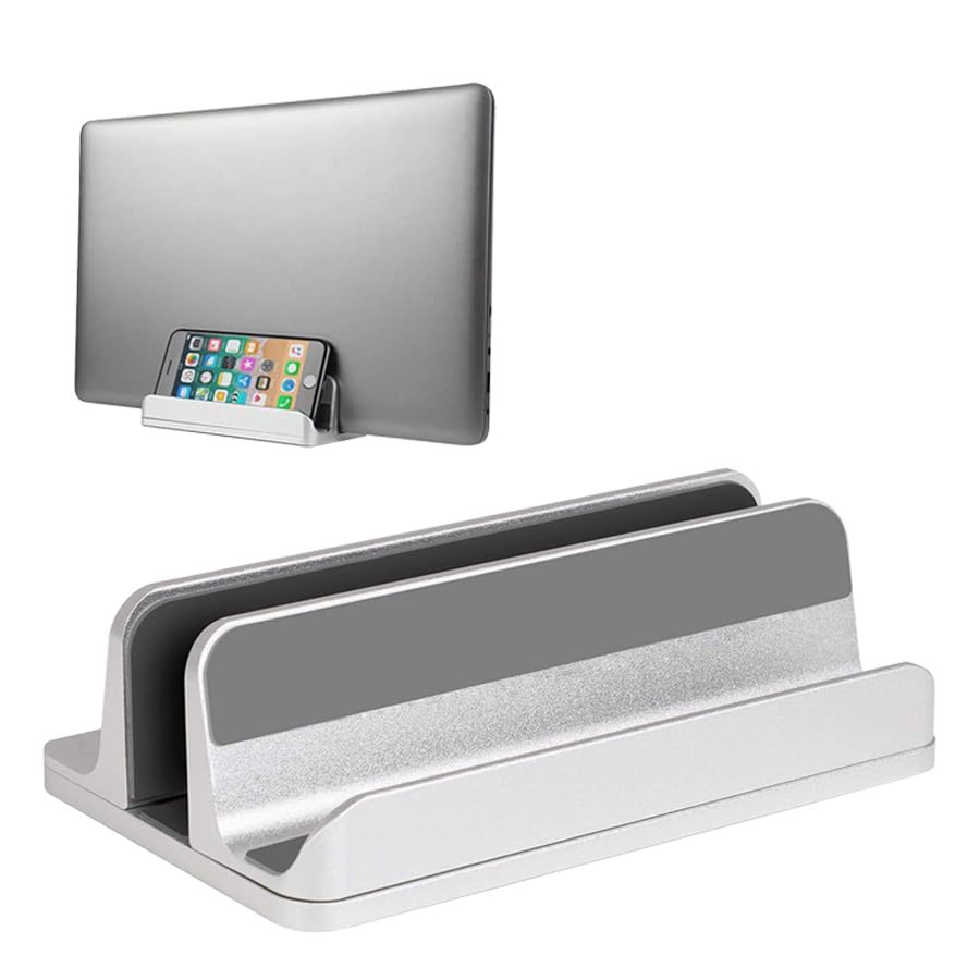 URBAN KINGS Vertical Laptop Stand for Desk Aluminum Adjustable Size & Space Saver Desktop Holder with Adjustable Dock Size (B085WVJRBF) Amazon Price History, Amazon Price Tracker