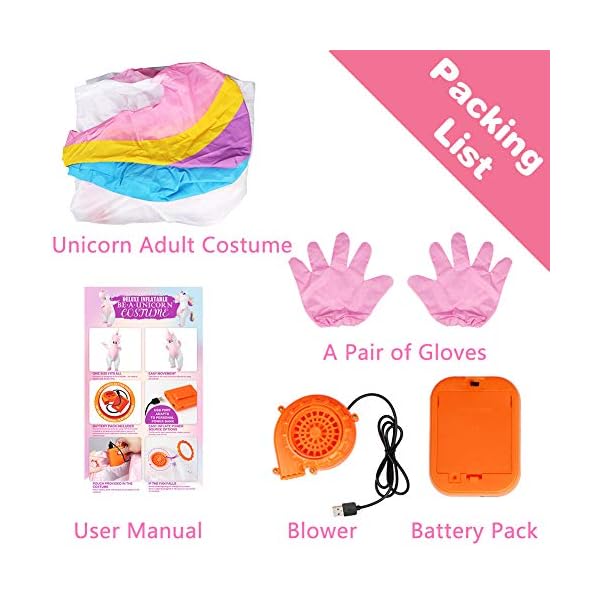 Ourwarm unicorn inflatable costume for adult, funny halloween costume blow up unicorn costume for man and women halloween cosplay supplies - image 5
