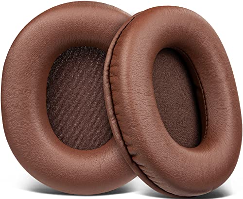 Image of SOULWIT Earpads Replacement for Audio Technica ATH M50X M50XBT M50RD M40X M30X M20X MSR7 SX1 Monitor Headphones, Ear Pads Cushions with Softer Protein Leather, High-Density Memory Foam - Coffee