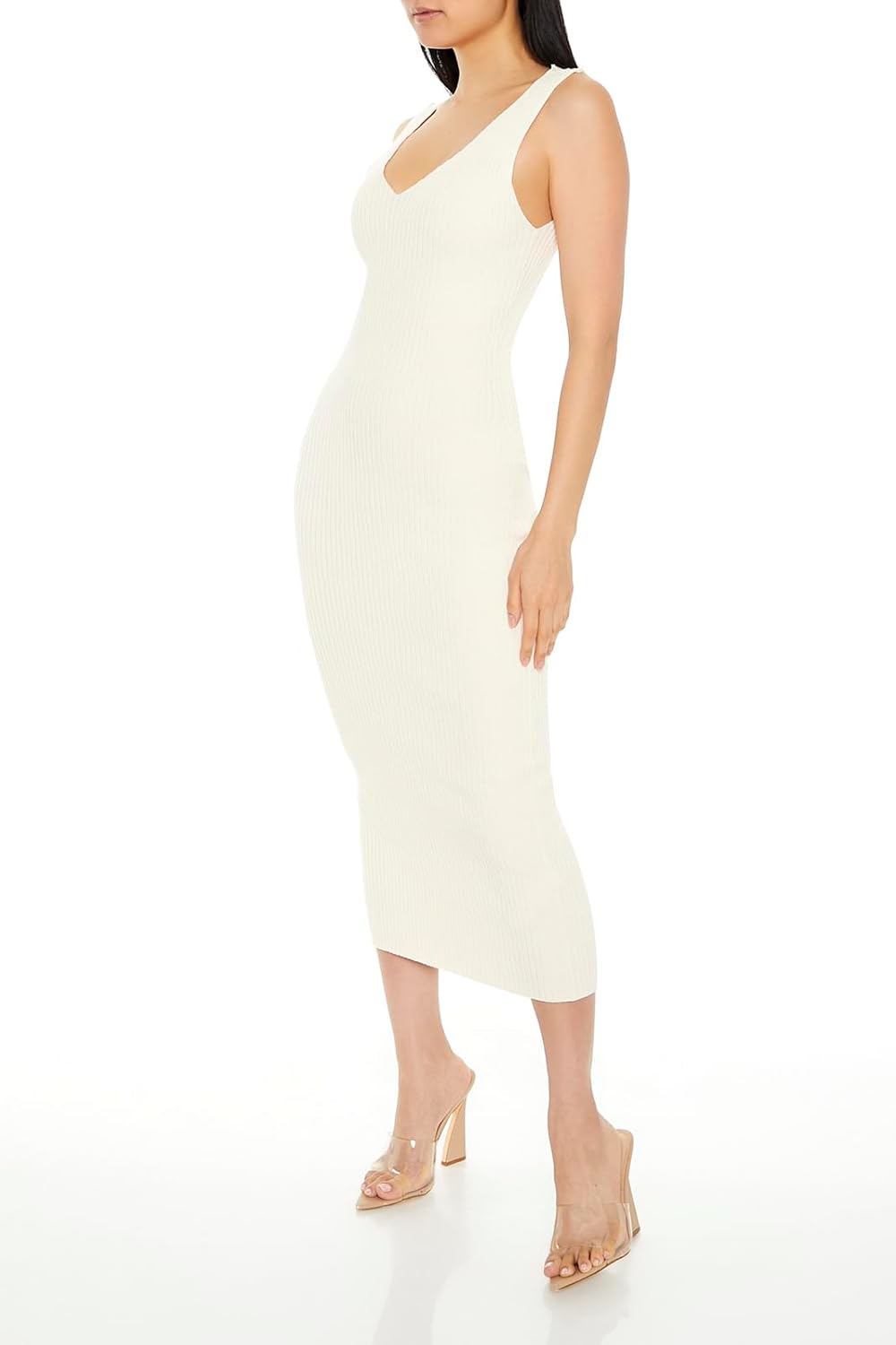 Forever 21 Womens Ribbed Sweater-Knit Dress - Image 3