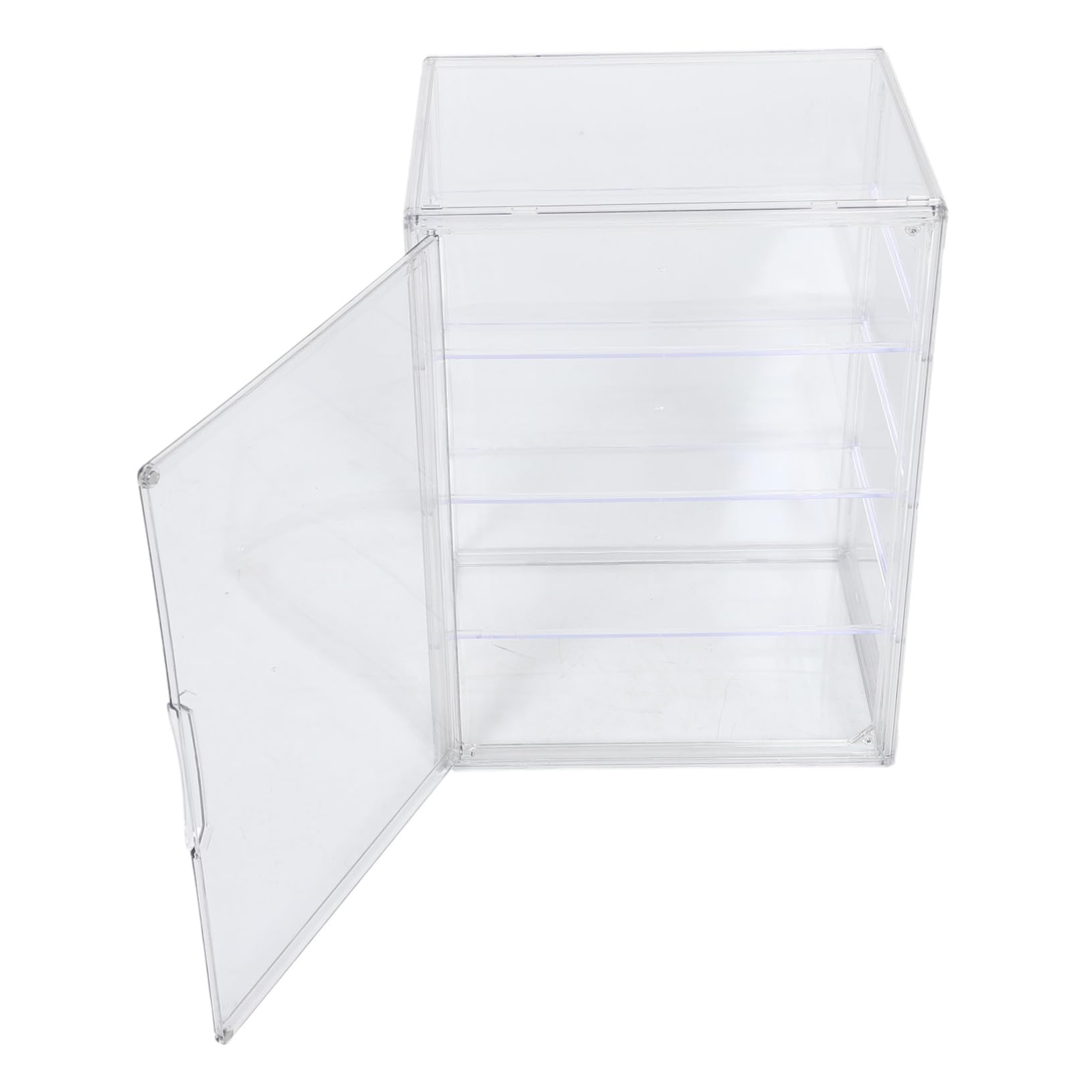Vitrina acrílica con 4 estantes ajustables y puerta magnética fácil de limpiar para panadería, ideal para encimera de cocina y almacenamiento de pan, vitrina transparente