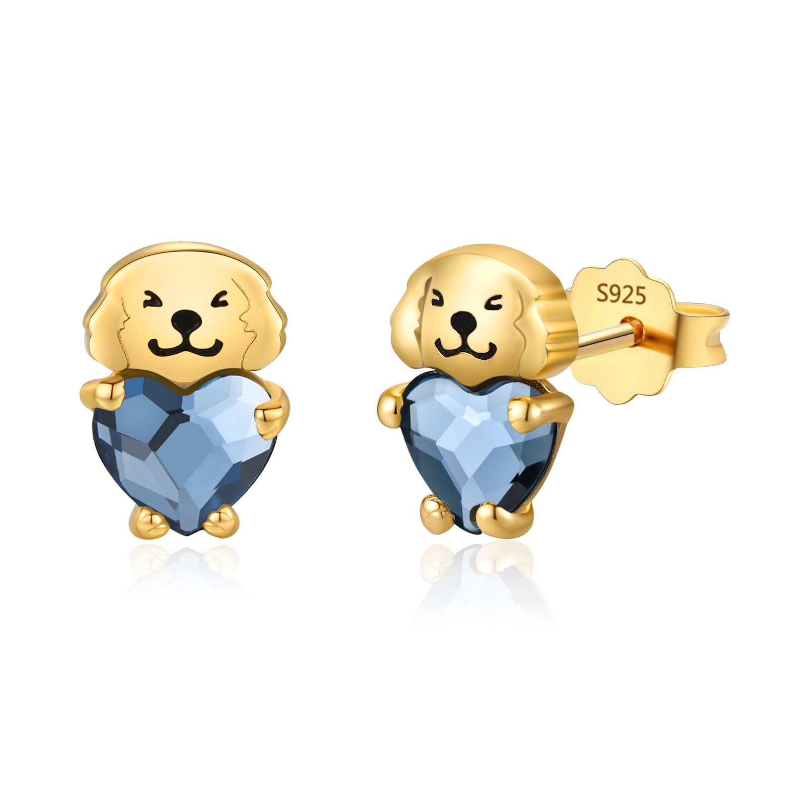925 Sterling Silver Dog Earrings Cute Animal Puppy Stud Earrings Dog Jewelry Gifts for Women Girls Pet Lover Hypoallergenic Earrings for Sensitive Ears