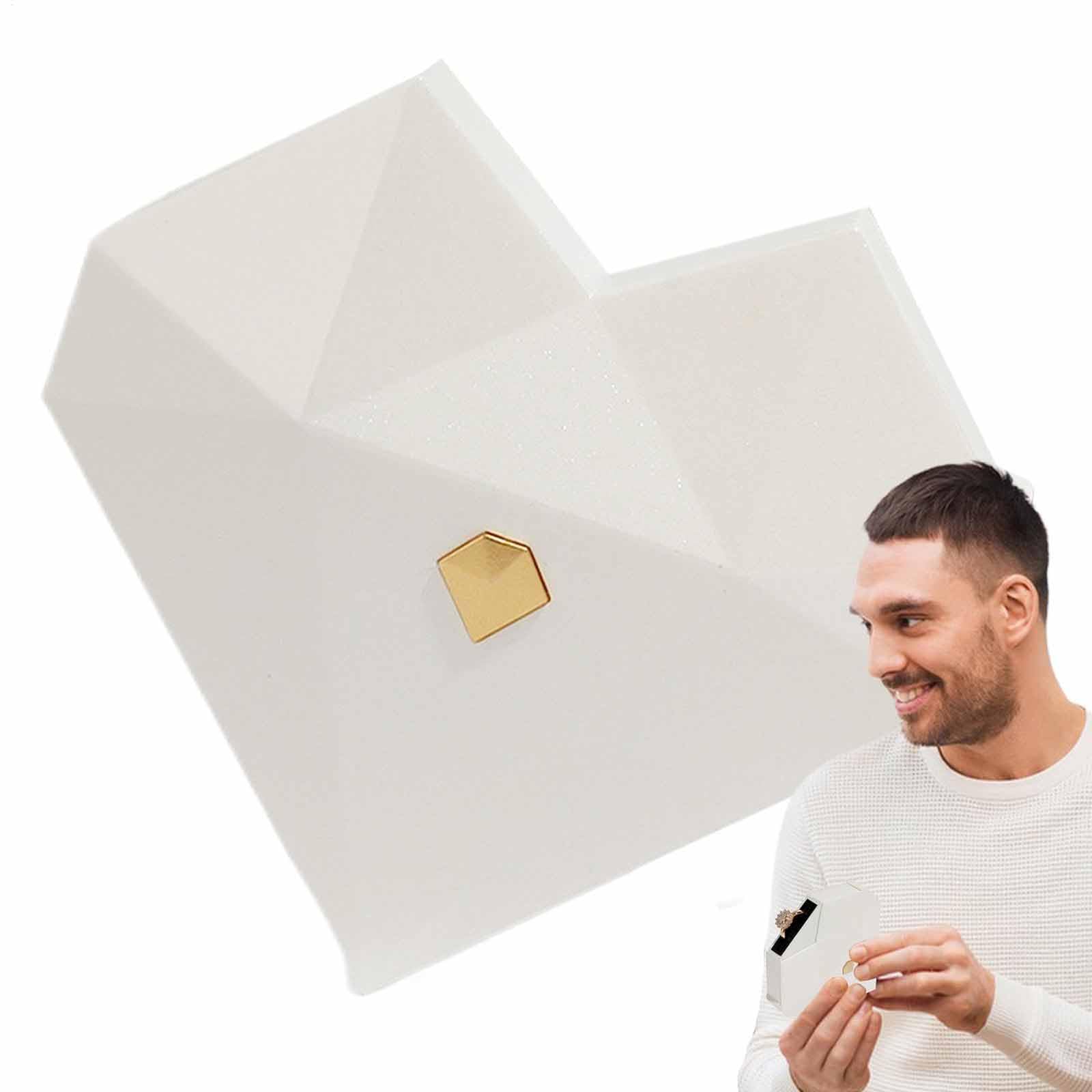 Manthan White Ring Box for Engagement, Wedding Gift and Proposal Surprise, Elegant Ring Holder for Special Moments, Compact Jewelry Display Case-image-41